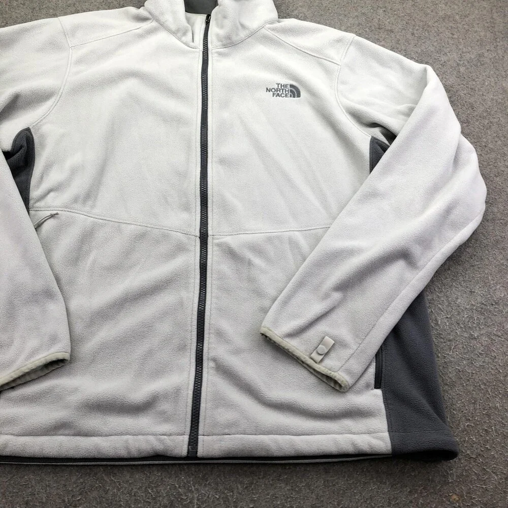 The North Face Jacket Mens XL Gray Fleece Full Zip Colorblock Hiking Outdoor